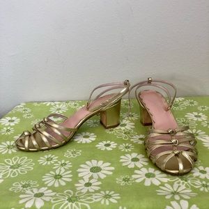 Miss L Fire gold Lois strappy sandals